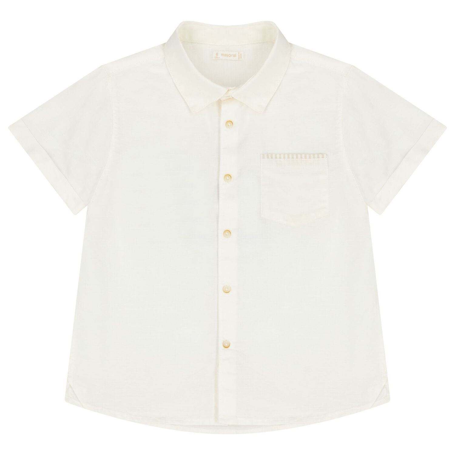 Boys Ivory & Beige Striped Shorts Set, 1, hi-res