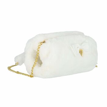 Girls White Fur Hand Bag