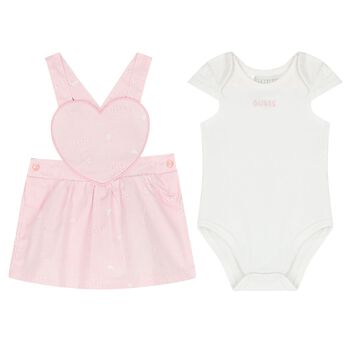Baby Girls White & Pink Skirt Set