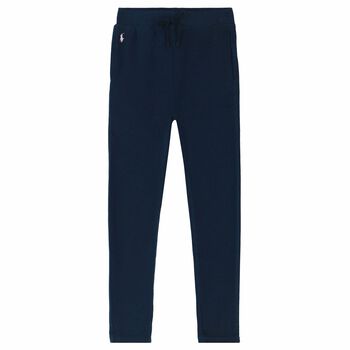 Girls Navy Logo joggers