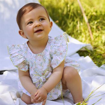Baby Girls Ivory Floral Dress Set