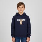 Navy Blue Teddy Bear Logo Hooded Top, 2, hi-res
