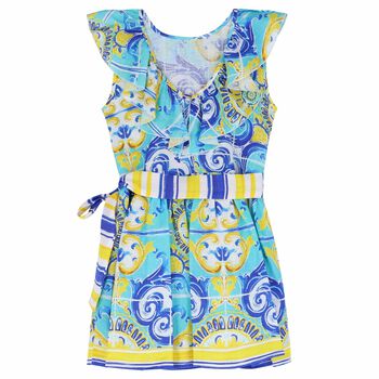 Girls Multi-Colored Printed Dress