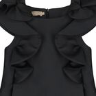 Girls Black Jacquard Dress, 1, hi-res