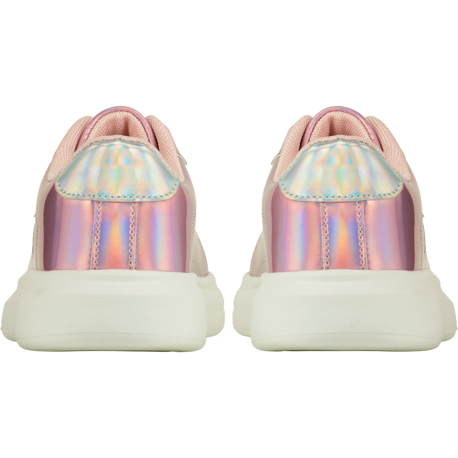 Girls Pink Hearts Trainers, 1, hi-res