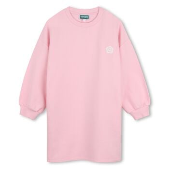 Girls Pink Boke Flower Logo Dress