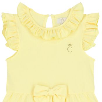 Girls Yellow Tiered Frill Dress