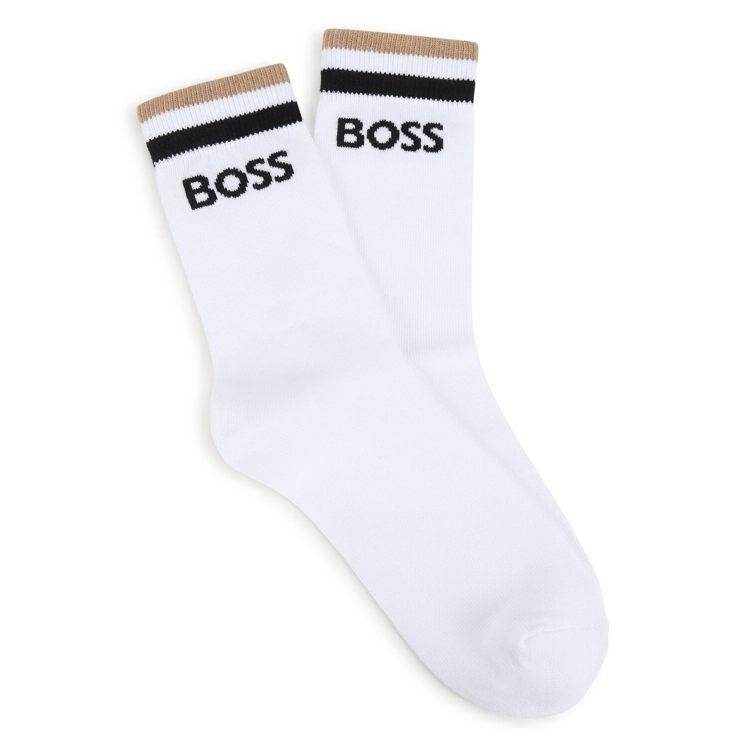 Boys White & Grey Logo Socks ( 2-Pack ), 1, hi-res image number null