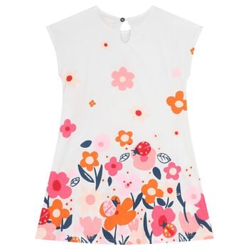 Girls White Floral Dress