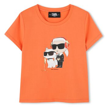 Girls Orange Ikonik Logo T-Shirt