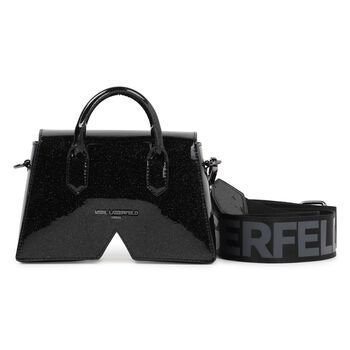 Girls Black Logo Handbag