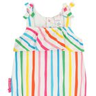 Baby Girls White Striped Bodysuit, 1, hi-res