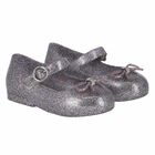 Younger Girls Silver Glitter Jelly Shoes, 1, hi-res
