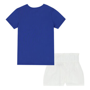 Girls Blue & White Shorts Set