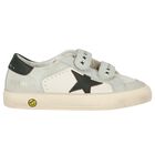 Ivory & Grey Logo Trainers, 1, hi-res