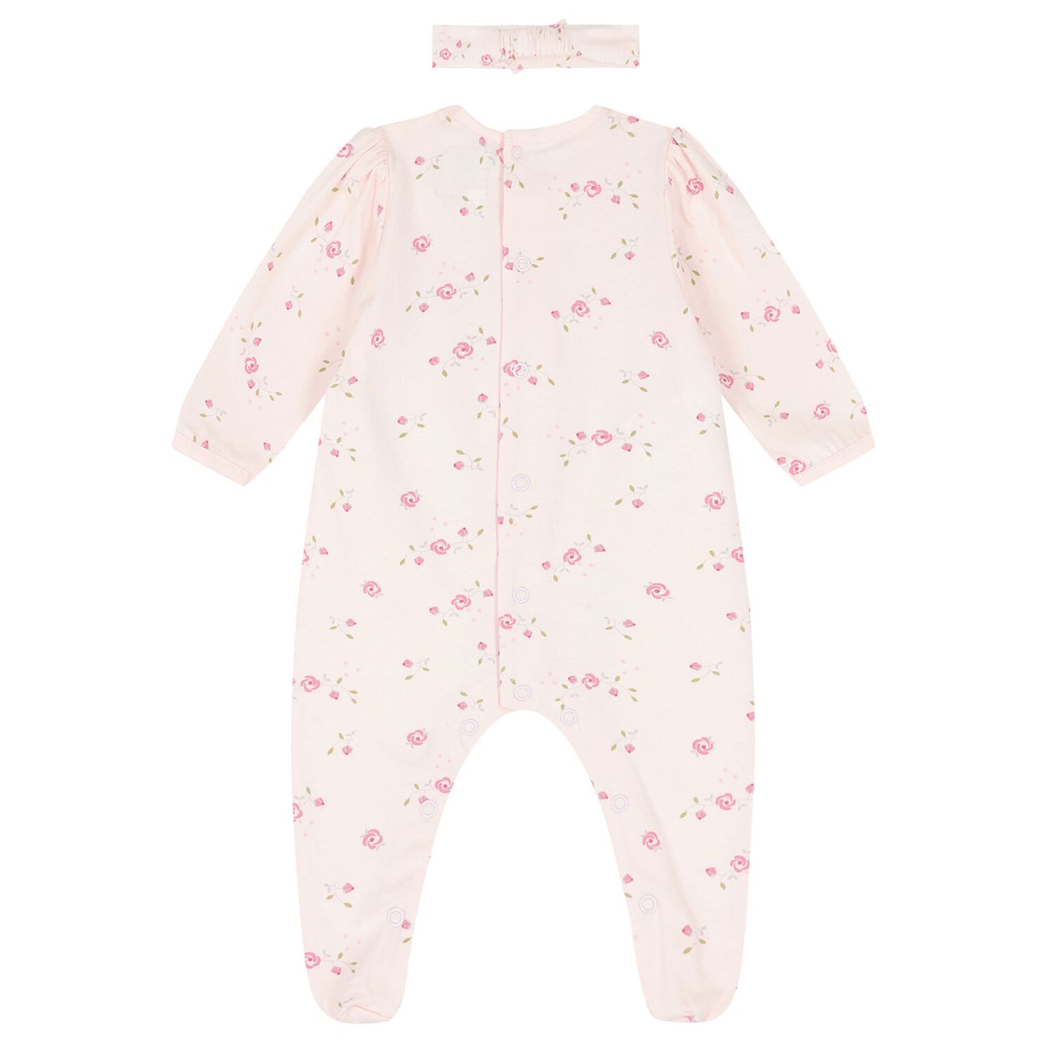 Baby Girls Pink Floral Babygrow Set, 1, hi-res