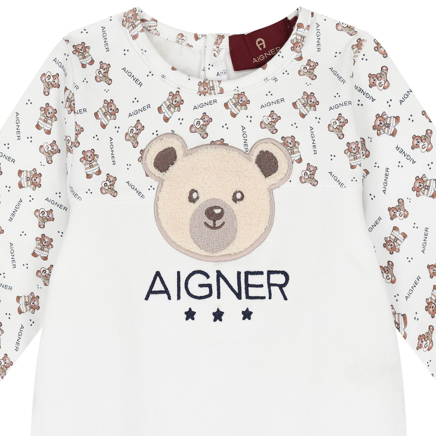 White Teddy Bear Logo Babygrow Gift Set, 1, hi-res image number null