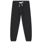 Girls Black Logo Joggers, 1, hi-res