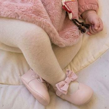 Baby Girls Pink Bow Pre Walker Shoes
