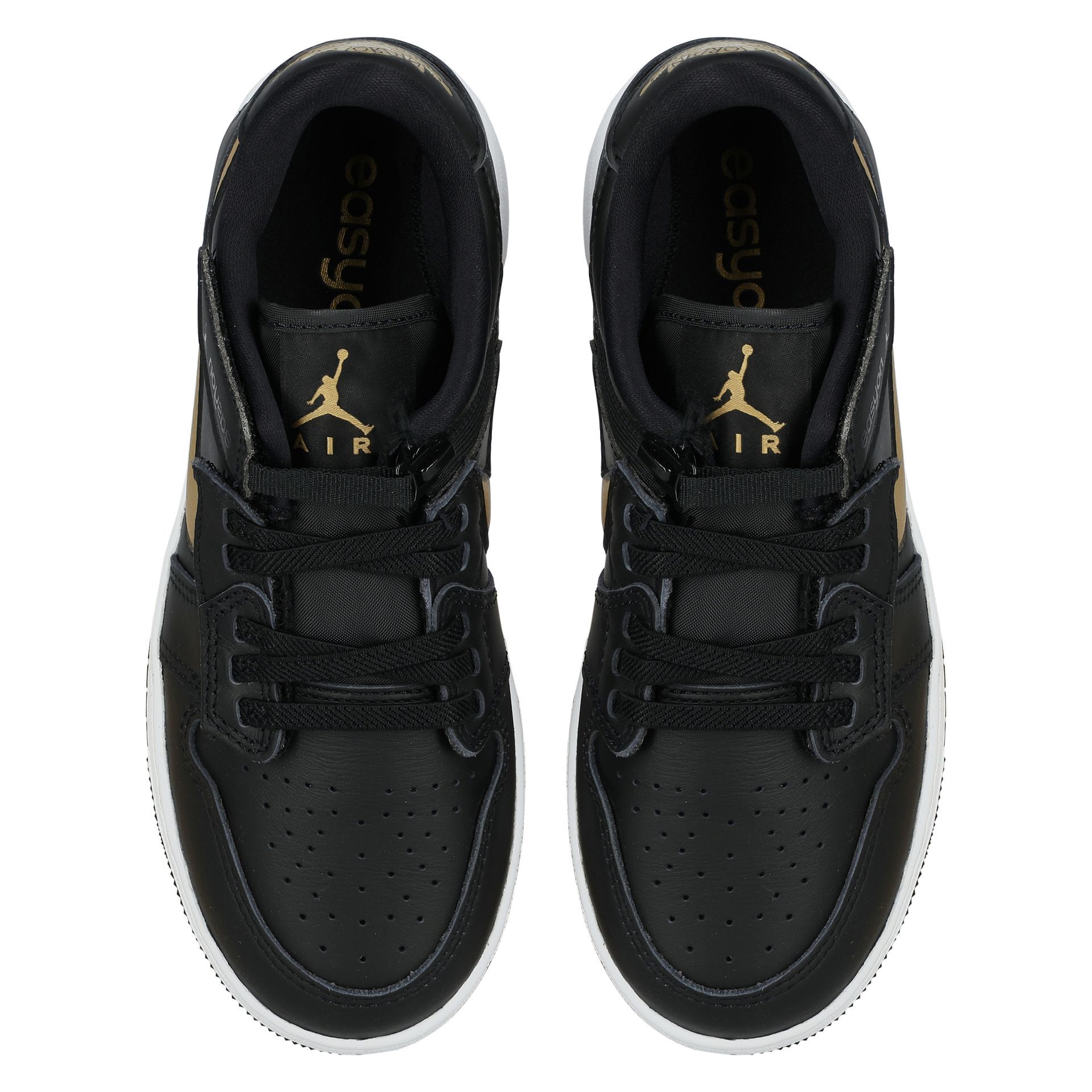 Nike Kids Black & Gold Air Jordan 1 Low Flyease Trainers | Junior