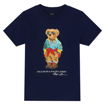 Boys Navy Blue Polo Bear T-Shirt
