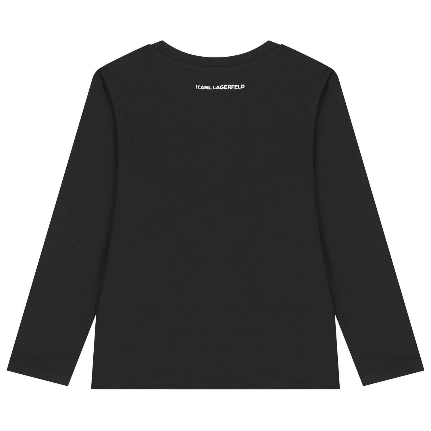 Girls Black Ikonik Karl & Choupette Long Sleeve Top, 1, hi-res