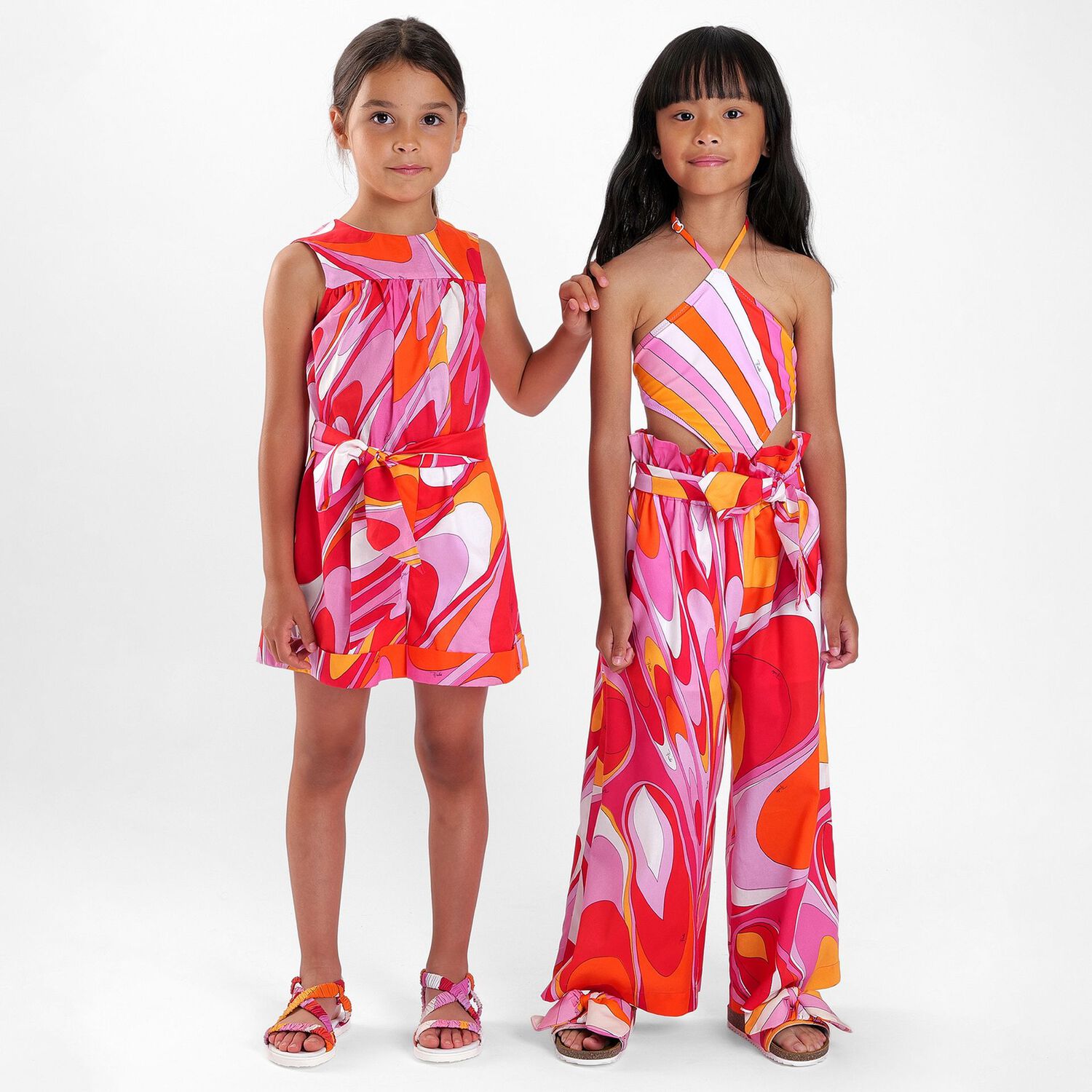 Girls Pink Onde Logo Playsuit, 1, hi-res