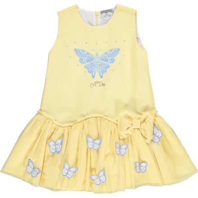 Girls Yellow Butterfly Dress