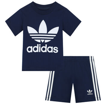 Navy Logo Shorts Set