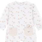 White & Beige Teddy Bear Babygrow, 1, hi-res