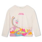 Girls Ivory Fantasy Landscape Long Sleeve Top, 1, hi-res