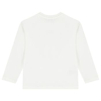 Boys White Dino Long Sleeve Top
