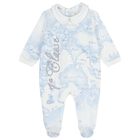 Baby Boys White & Blue Geo Map Babygrow Gift Set , 3, hi-res