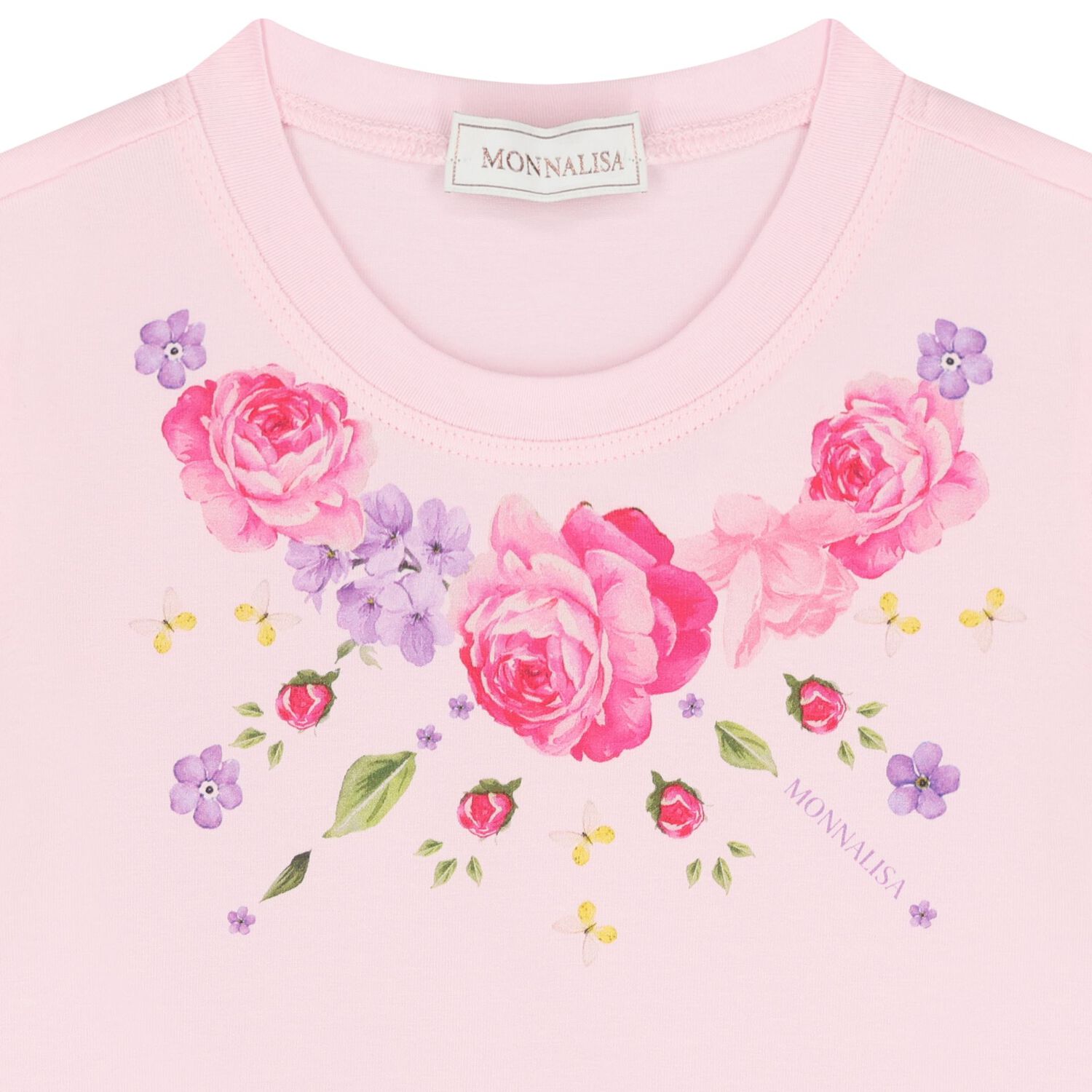 طقم تنوره بنات مزينه بالزهور باللون الوردى والابيض , 1, hi-res