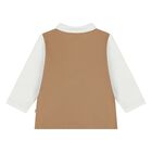 Younger Boys White & Beige Logo Polo Shirt, 2, hi-res