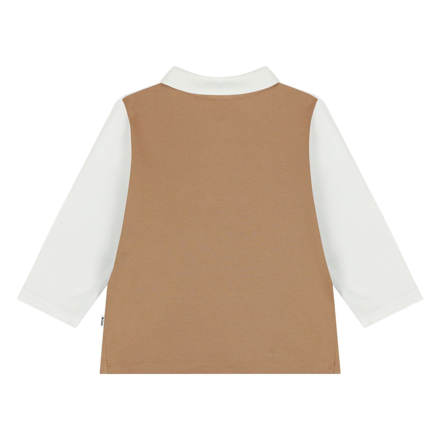 Younger Boys White & Beige Logo Polo Shirt, 2, hi-res