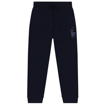 Boys Navy Blue Logo Joggers
