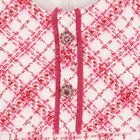 Girls Pink & White Check Tweed Dress, 1, hi-res
