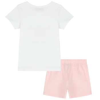 Girls White & Pink Horse Pyjamas