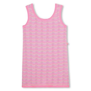 فستان كروشيه باللونين الوردي و الأرجواني للبنات