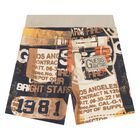 Younger Boys Orange & Beige Shorts Set, 1, hi-res