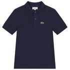 Boys Navy Blue Logo Polo Shirt, 3, hi-res