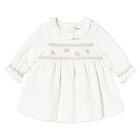 Baby Girls Ivory Embroidered Dress, 2, hi-res