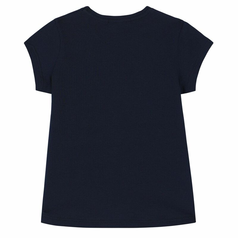 Girls Navy Teddy Bear T-Shirt, 3, hi-res image number null