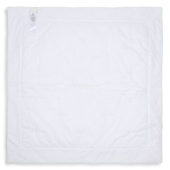 White Teddy Bear Logo Baby Blanket