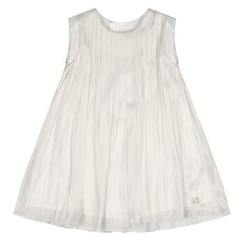 Younger Girls Beige Pleated Dress