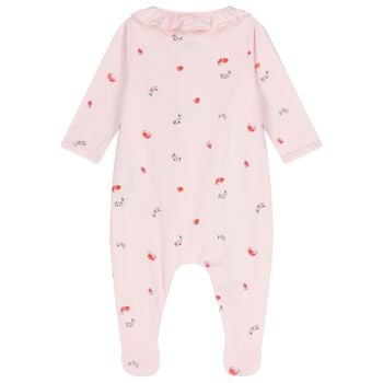 Baby Girls Pink Strawberry Babygrow
