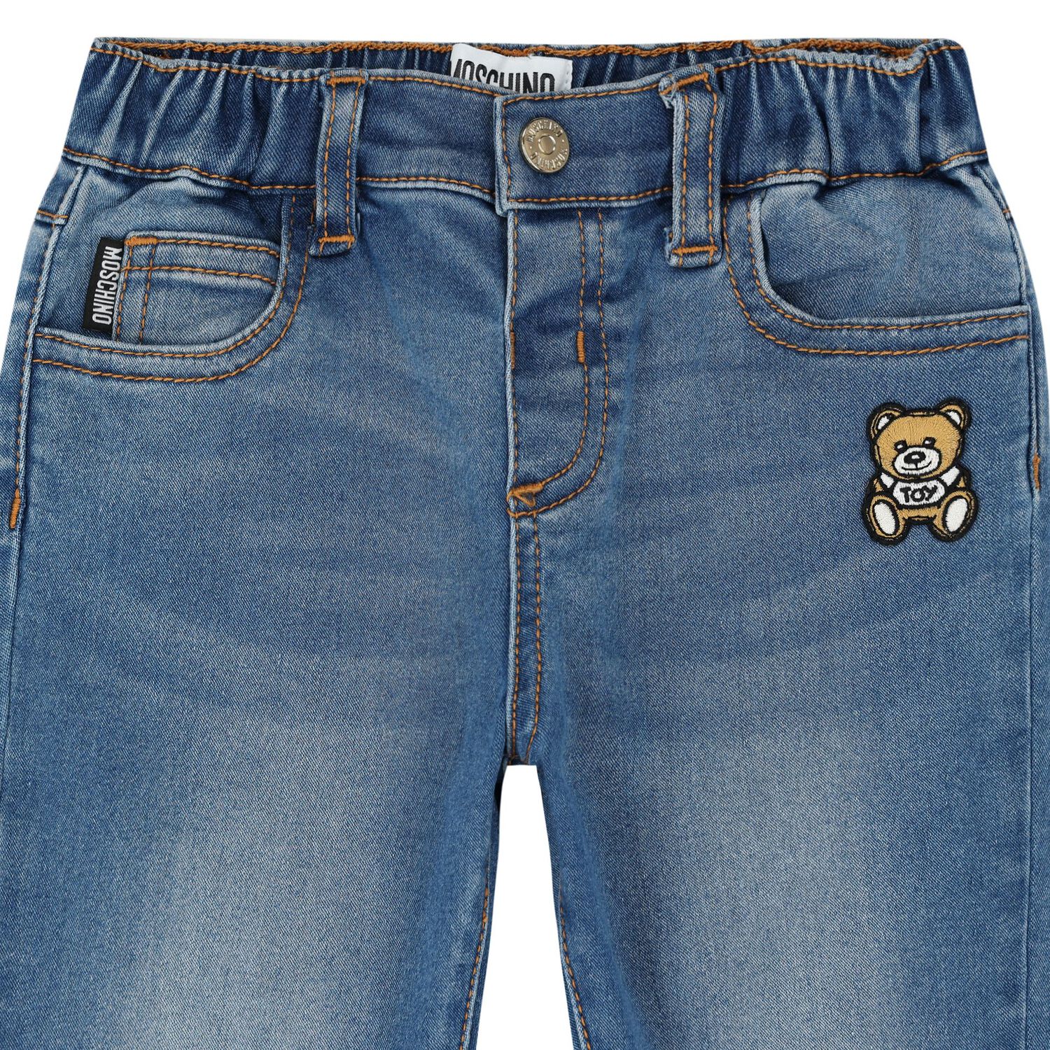 Younger Boys Blue Teddy Bear Logo Jeans, 1, hi-res image number null