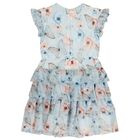 Girls Blue Floral & Butterfly Tiered Dress, 1, hi-res