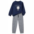 Boys Navy Blue & Grey Tracksuit, 3, hi-res